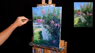 How I Painted Magenta Flowers Oil Painting Tutorial [upl. by Brandais]