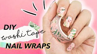 NAIL STICKERS with WASHI TAPE Easy Hack for DIY Nail DecalsWraps 💅 [upl. by Crain]