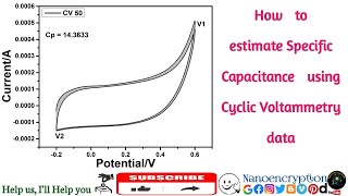 How to determine the specific capacitance from cyclic voltammetry data [upl. by Egni3]