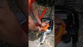 Como funcionar un podador STIHL HS 45 [upl. by Asilehs]