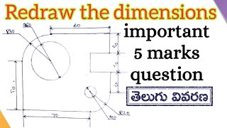 Redraw the given Figure According to the DimensionsDimensioning in Engineering Drawing [upl. by Nylodnew851]