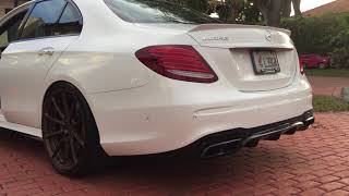 Mercedes Benz W213 E63S AMG Exhaust Cold Start Renntech ECU Tune and BMC Filters Anrky wheels by HRE [upl. by Atinoj64]