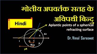 Aplanatic points of a spherical refracting surface in Hindi  H3  Optics [upl. by Maurizia995]