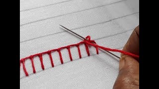 Hand Embroidery Button hole knot stitch  Button hole tutorial [upl. by Babby]