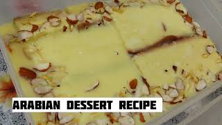 Authentic Sonpari Dessert recipe  Arabian Pudding with cake  Arabian dessert [upl. by Gnay]