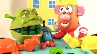 Shrek et le Jeu Hippos Gloutons avec Mme Patate [upl. by Ahseina]