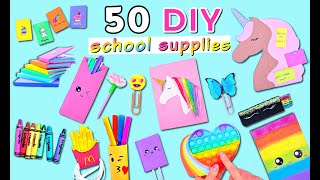 50 DIY  SCHOOL SUPPLIES IDEAS YOU WILL LOVE  Cute Hacks and Crafts For Back To School [upl. by Tsan]