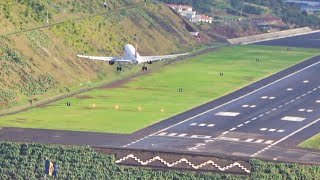 Unbelievable Crosswind Landing TAP A319 Storm Filomena at Madeira Airport [upl. by Isaiah]