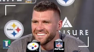 TJ Watt HAPPY for Justin Fields after proving HATERS wrong with a Steelers WIN vs Chargers [upl. by Llerrat]