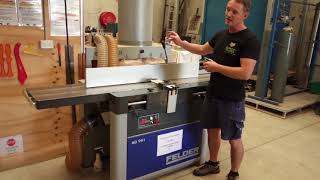 Damion Fauser reviews the Felder AD941 planer thicknesser [upl. by Ramah806]