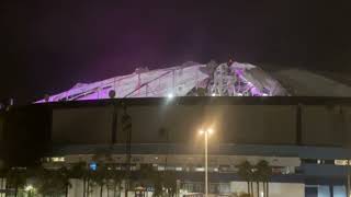 Roof of Tropicana Field damaged by Hurricane Milton [upl. by Ardnohsed]