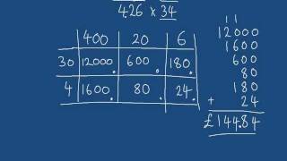 Long Multiplication Grid method mathscast [upl. by Griggs]