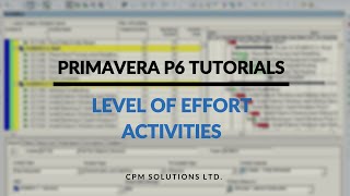 Primavera P6 Tutorial 2  Level of Effort Activities in Oracle Primavera P6 [upl. by Enna]