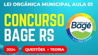 Concurso Municipal Bagé RS Lei Orgânica 2024 Aula 01 [upl. by Attenrev]