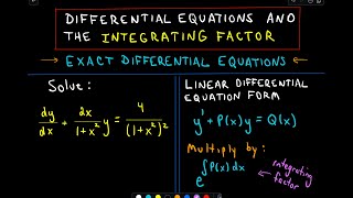 First order Ordinary Differential Equations [upl. by Sunderland]