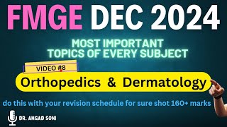 8 Orthopedics amp Dermatology  IMPORTANT Topics for FMGE Dec2024 exam fmge2024 neet medicaltest [upl. by Yde299]