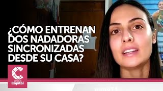 ¿Cómo hacen para entrenar dos nadadoras sincronizadas desde su casa [upl. by Eniamerej]