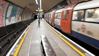 Clapham Common amp Clapham North  very narrow platforms  London Underground [upl. by Ylreveb]