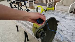 How to change the trimmer line on a Ryobi 18 volt cordless string trimmer [upl. by Lorre]