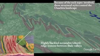 Foldthrust belt topography The Ouachita Mountains whetstone capital of the world [upl. by Kellene24]