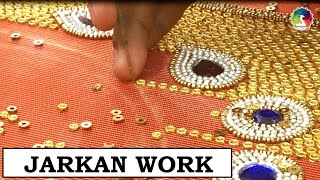 Jarkan Work  Base Stitching amp Stone Sticking  Indian Hand Embroidery [upl. by Attenod]