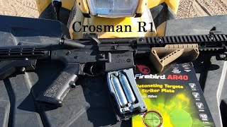 Crosman R1 Full Auto vs 5 Firebird AR40 Detonating Targets airsoft gun shooting [upl. by Aleinad]