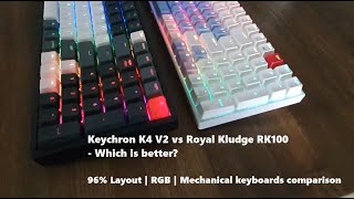 Keychron K4 V2 vs Royal Kludge RK100 RGB  Which is better [upl. by Elleyoj]