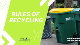 Rules of Recycling in the Town of Lexington ♻️ [upl. by Dier139]