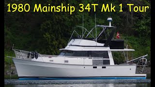 1980 Mainship 34T Mk 1  A Tour of Our quotNew to Usquot Old Boat [upl. by Wooster]