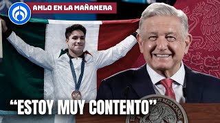 AMLO felicita a Osmar Olvera tras conseguir su segunda medalla olímpica en París 2024 [upl. by Harbot646]