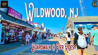 Wildwood New Jersey Boardwalk and Moreys Piers 2024 [upl. by Einohtna]