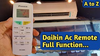 Daikin Ac Remote Control Function  Daikin Ac Remote Control  Daikin Ac Remote Settings [upl. by Fortuna526]