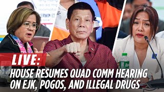 LIVE House resumes quad comm hearing on EJK Duterte drug war  November 7 [upl. by Eivets440]