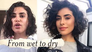 How to Style Short Curly Hair  WET TO DRY Tutorial [upl. by Stout]