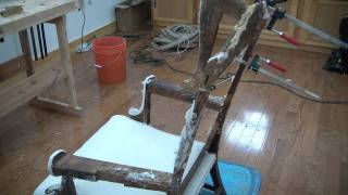 How To Reupholster a Wing Chair pt 11 [upl. by Aleit]