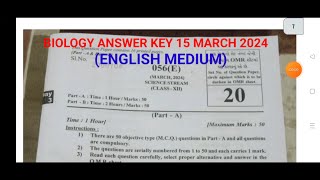 Class 12Board Exam 2024 Biology Paper SolutionBoard 2024 Biology Questions Paper SolutionGSEB [upl. by Delphine]