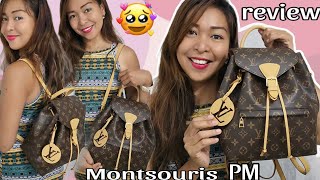 Unboxing and Review LV Montsouris PM backpack  What it looks like  What fits inside  BOAB [upl. by Ladew58]