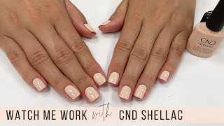 Noninvasive Manicure with CND Shellac Linen Luxury Watch Me Work [upl. by Alysoun]