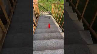 Breaking glass bottles 🍾😍 Experiment on stairs satisfying ice cutebaby fun love game song [upl. by Ebag]