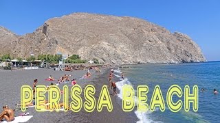 Perissa Beach  Santorini 4K [upl. by Ahsena]