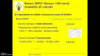 16 Modalità calcolo bonus IRPEF [upl. by Nudnarb]