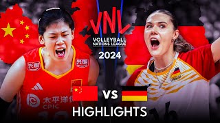 🇨🇳 CHINA vs GERMANY 🇩🇪  Highlights  Womens VNL 2024 [upl. by Nnawtna]