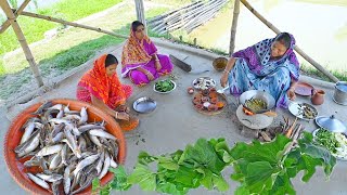 মায়ের হাতে গ্রামের রান্না লাউ পাতা বাটাট্যাংরা মাছের তেলঝললাউ শাকের ঝোল  fish curry recipe [upl. by Ynahteb]