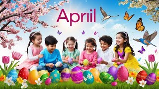 Aprils JoyColors Showers and Sunshine Months of the year Kids study with Rushikaa😍 [upl. by Newfeld]