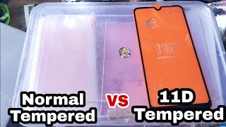 who is best tempered glass💥🔥 experiment 🔥normal vs 11D gorilla glass [upl. by Yetac]