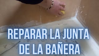 Reparar las juntas de la bañera con cemento blanco [upl. by Nihcas63]