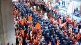 20100410 quotRedShirtquot protesters cheer as riot police retreat [upl. by Sharron]