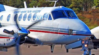 LFV  Beech 200 Super King Air  Low pass and landing at Stord airport sept 2014 [upl. by Dasya]