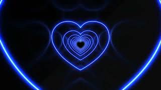 Blue Heart Tunnel Heart Background  Heart Background Video Gold heart relaxing heart blue [upl. by Myrtice]