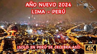 Lima Perú 🇵🇪 Así se vio el Año Nuevo 2024 desde un Drone [upl. by Wie]